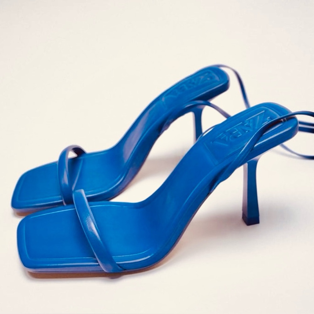ZARA | Blue Strappy Women's Heels